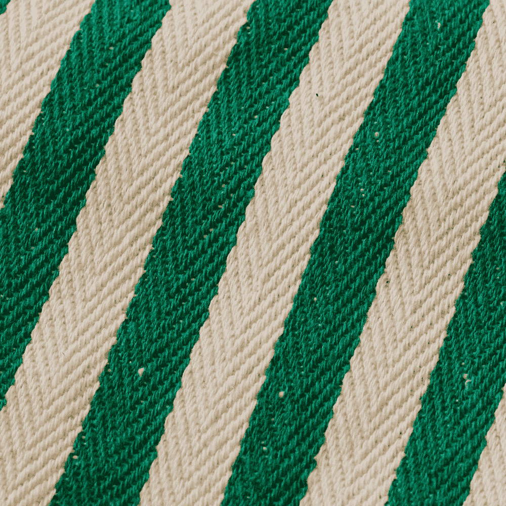 Glas-Jai Green & White Striped Should Sling Bag. Close Up show of Cotton Sling
